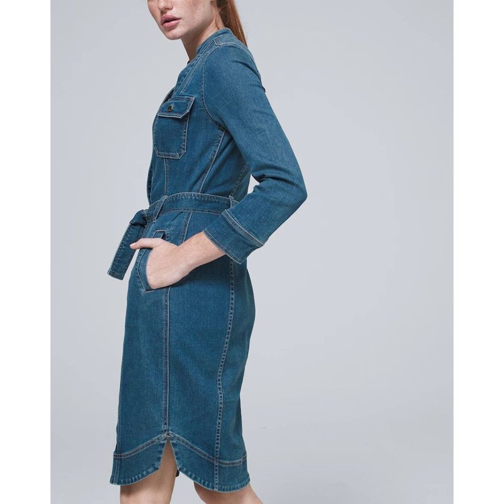 WHBM Blue Jean Everyday Soft Denim Dress sz 6 - Picture 2 of 12